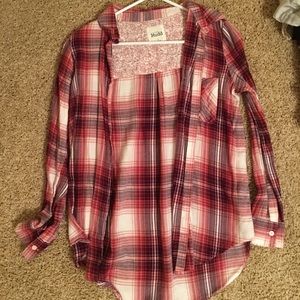 Mudd Maroon Plaid Flannel